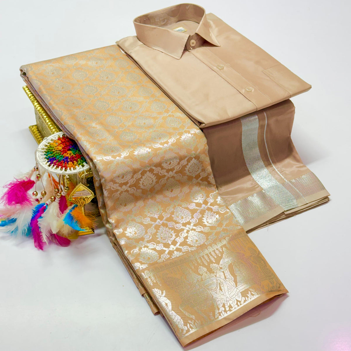 Premium Pattu Couple Combo Set – Design 2