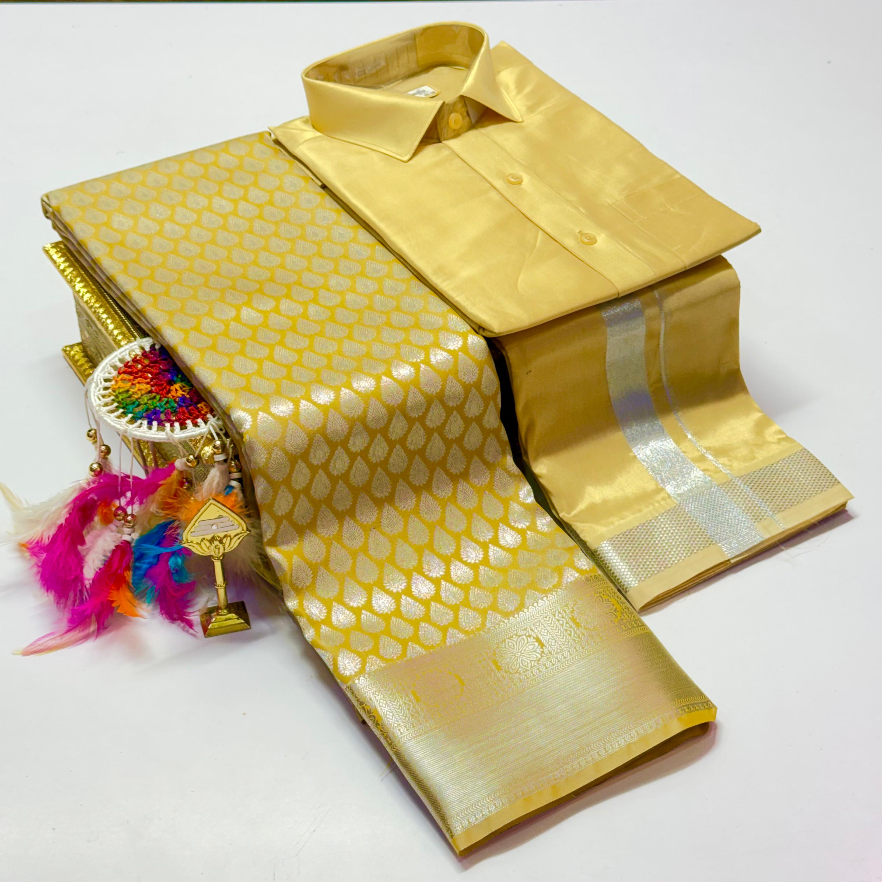 Premium Pattu Couple Combo Set – Design 2