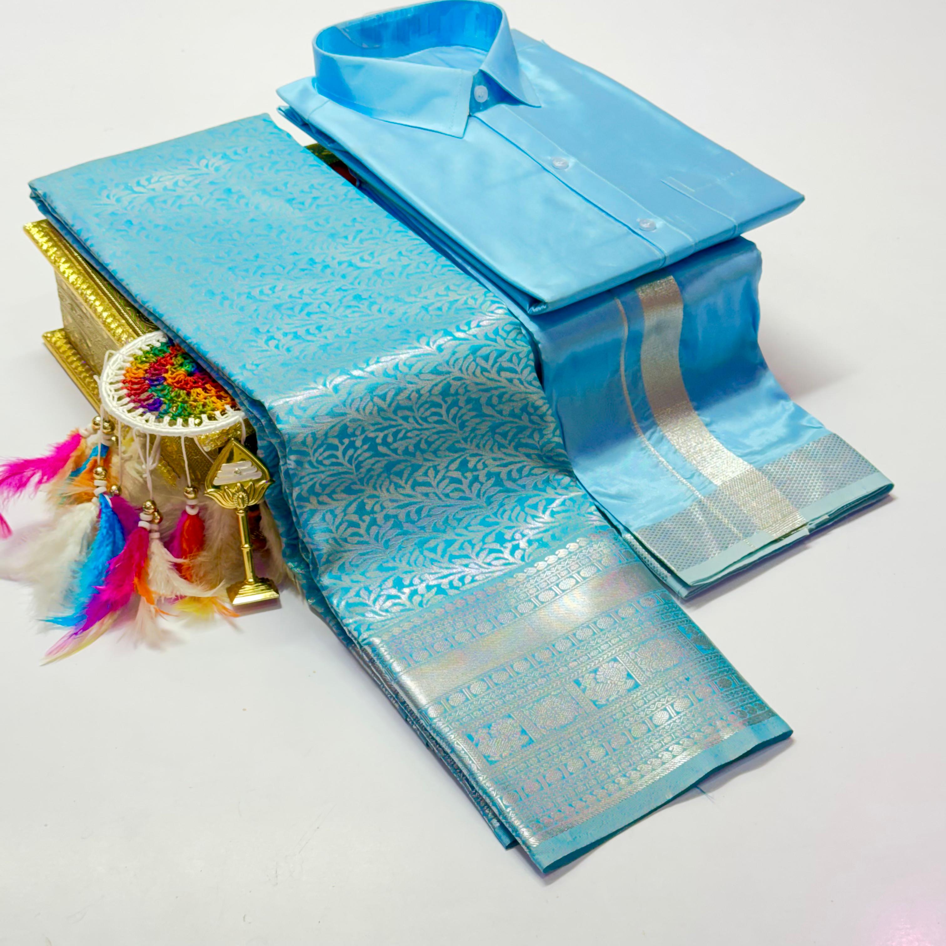 Premium Pattu Couple Combo Set – Design 2