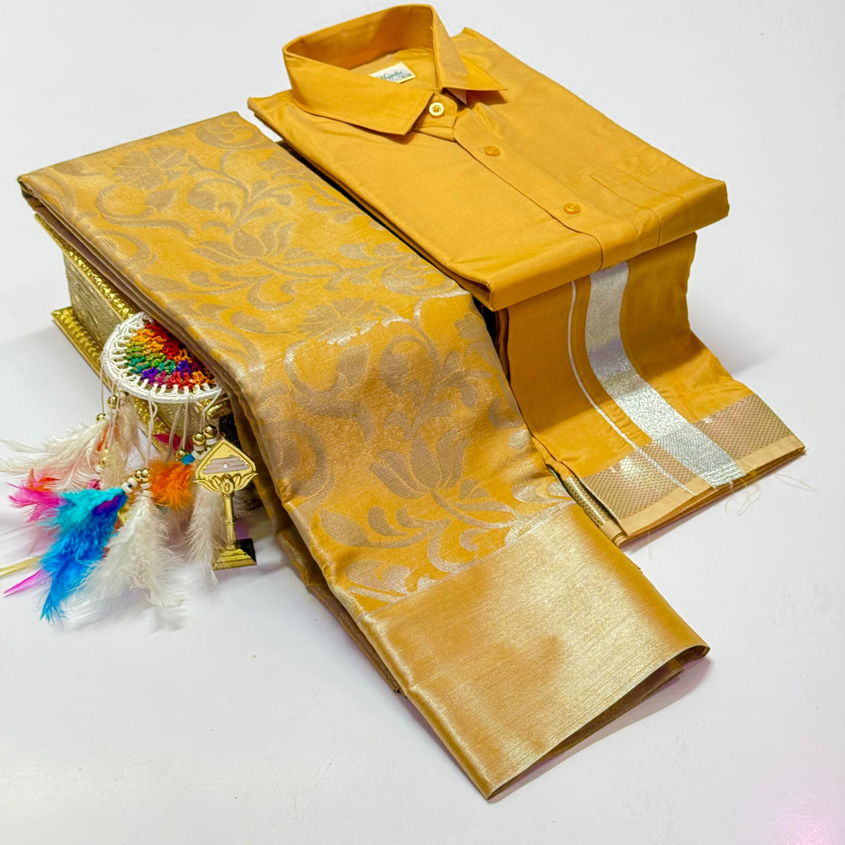 Premium Pattu Couple Combo Set – Design 3