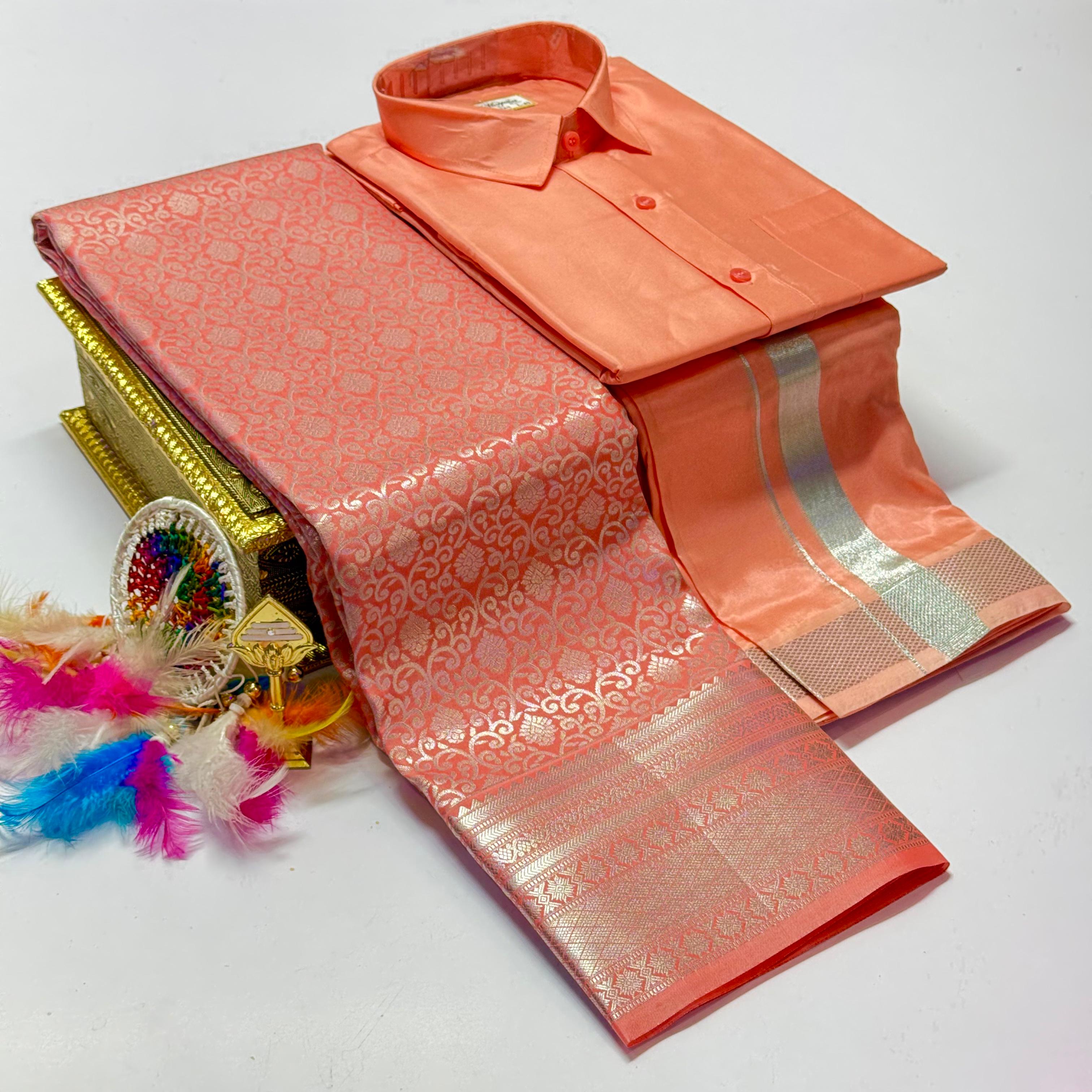Premium Pattu Couple Combo Set – Design 3