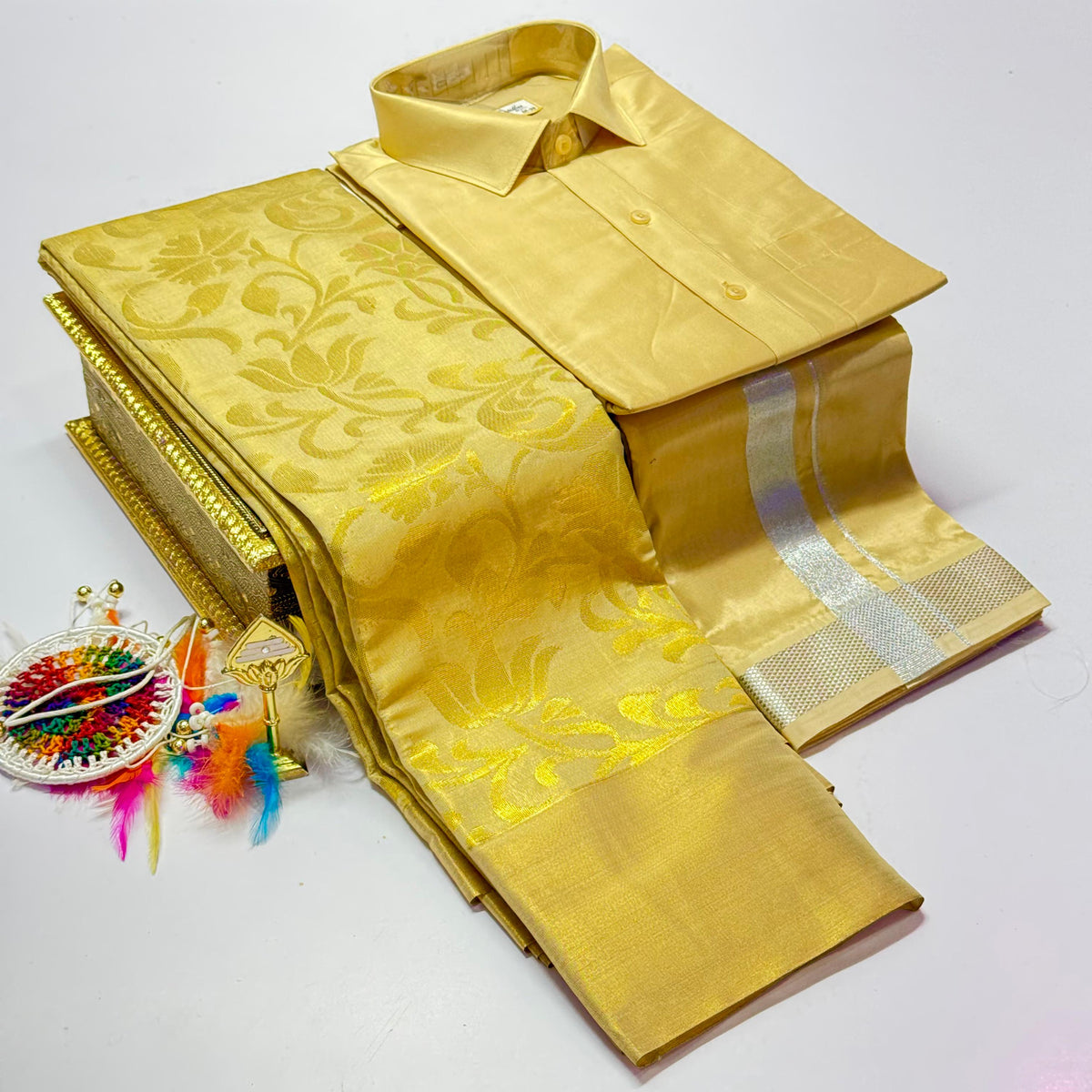 Premium Pattu Couple Combo Set – Design 2