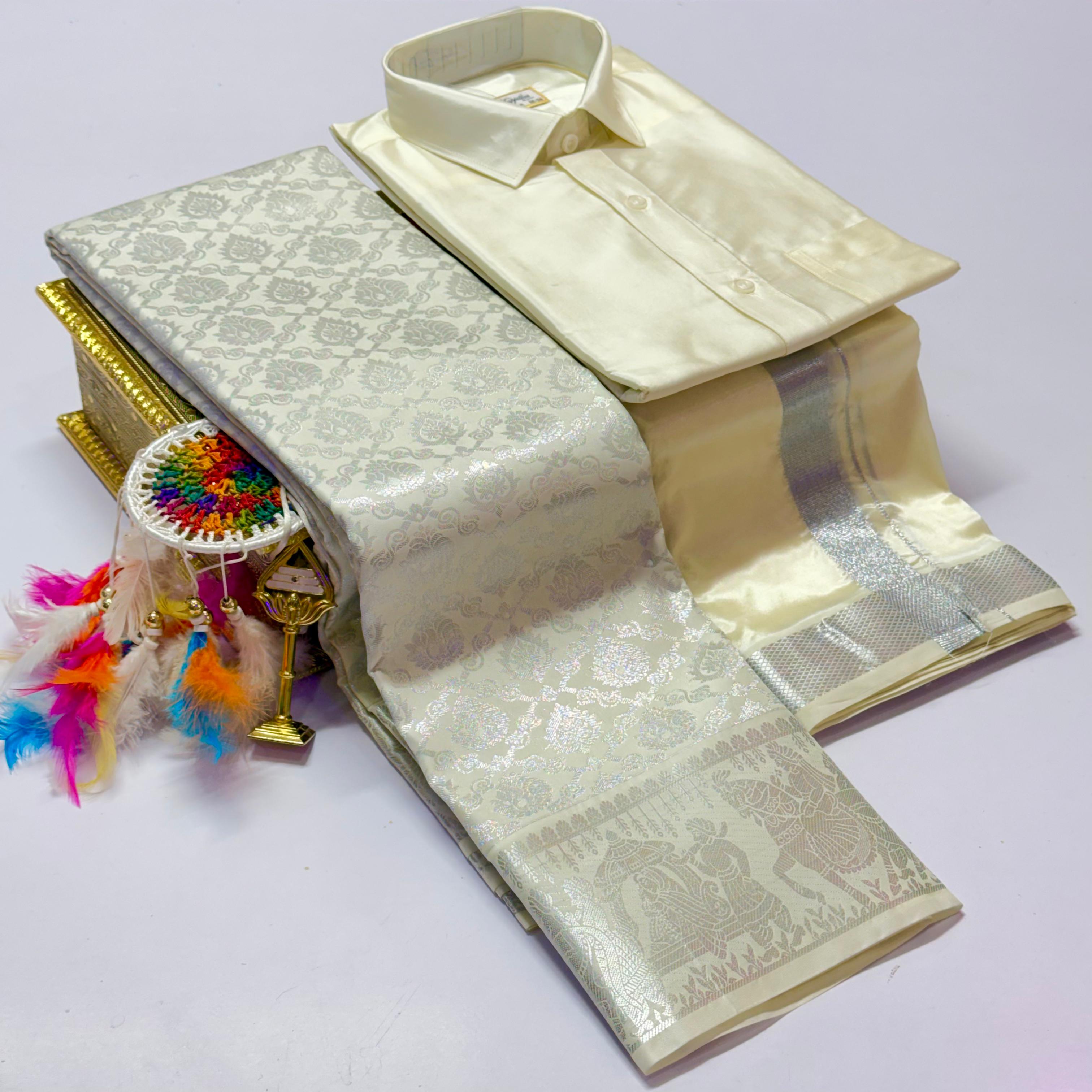 Premium Pattu Couple Combo Set – Design 1