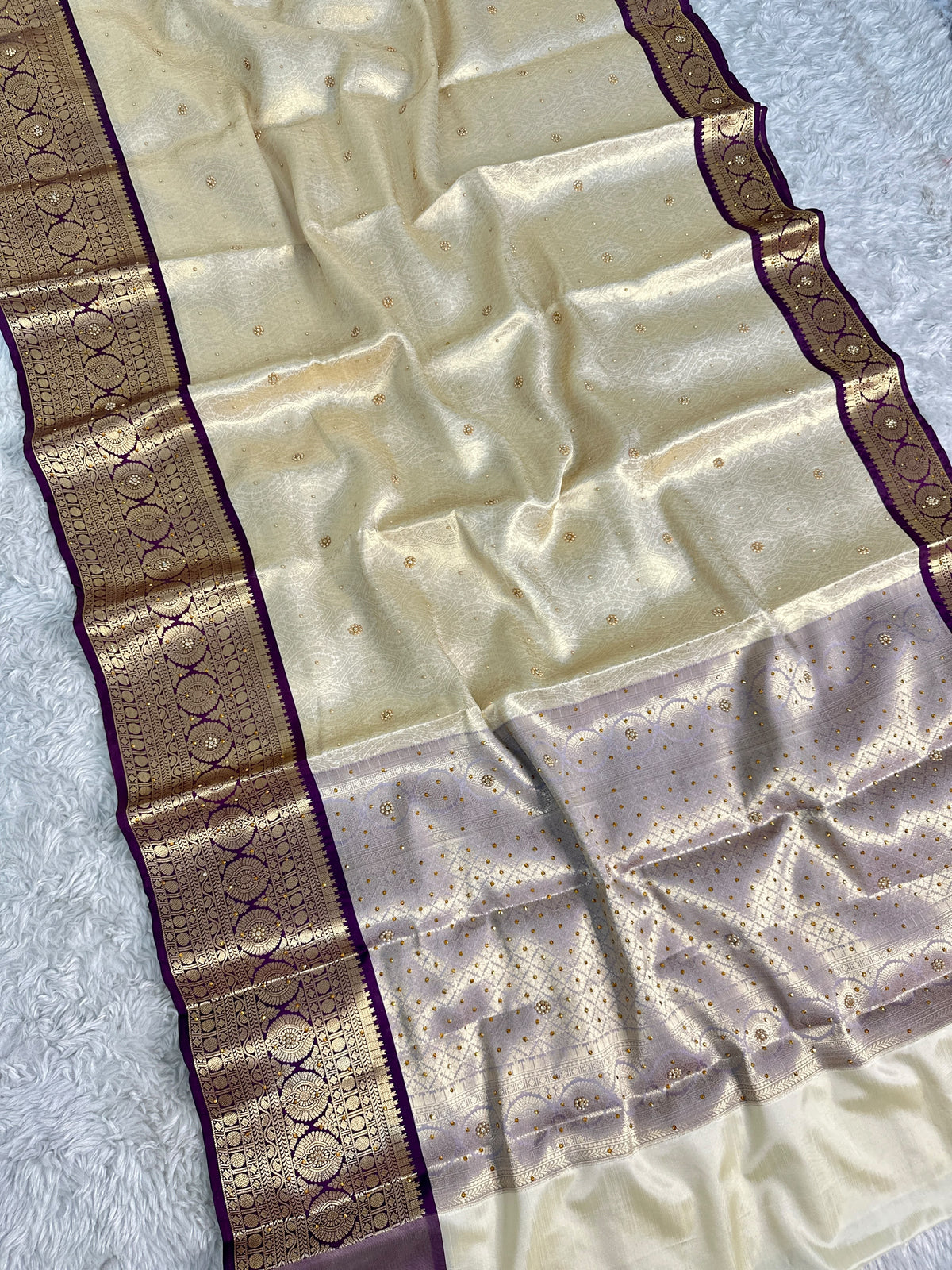 Hand Stone Work Banarasi Silk