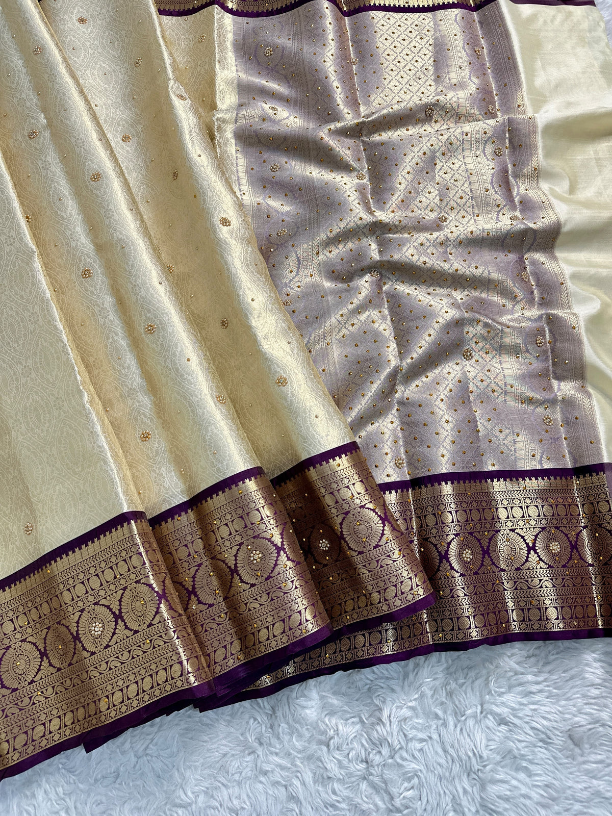 Hand Stone Work Banarasi Silk