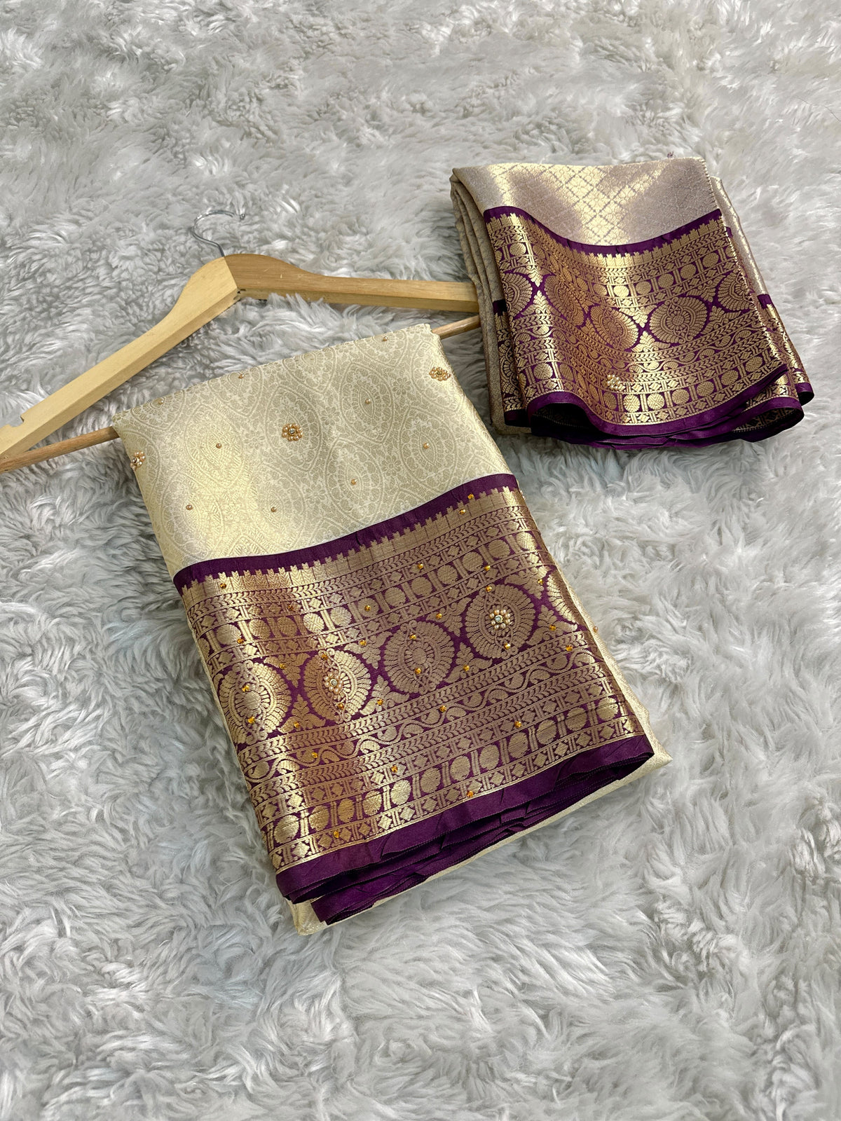 Hand Stone Work Banarasi Silk