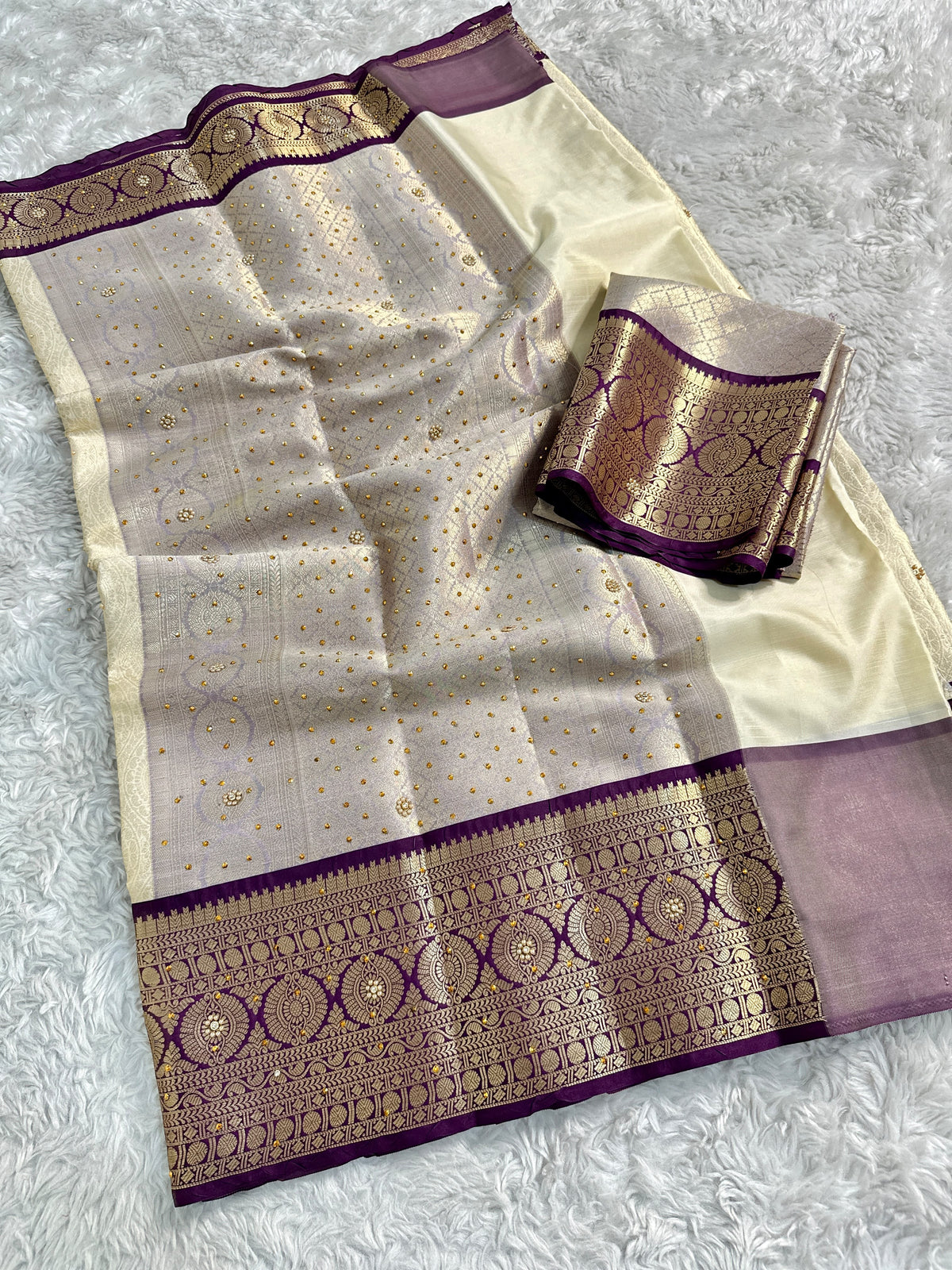 Hand Stone Work Banarasi Silk