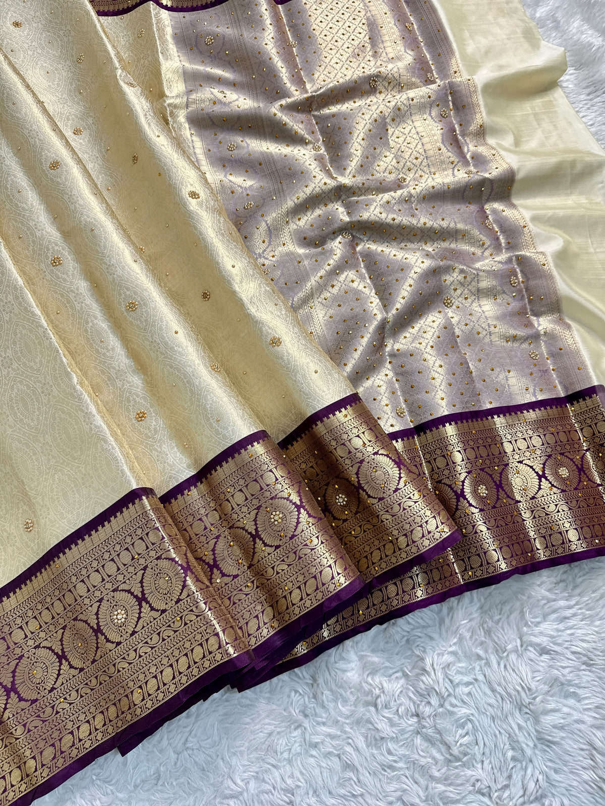 Hand Stone Work Banarasi Silk
