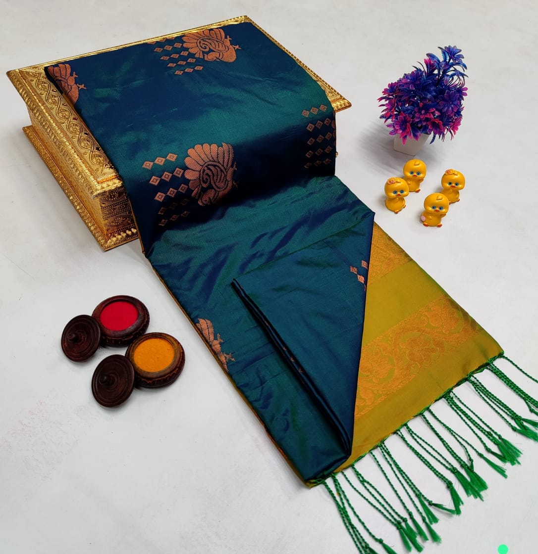 Magenta Classic Small Butta – Borderless Soft Silk Sarees