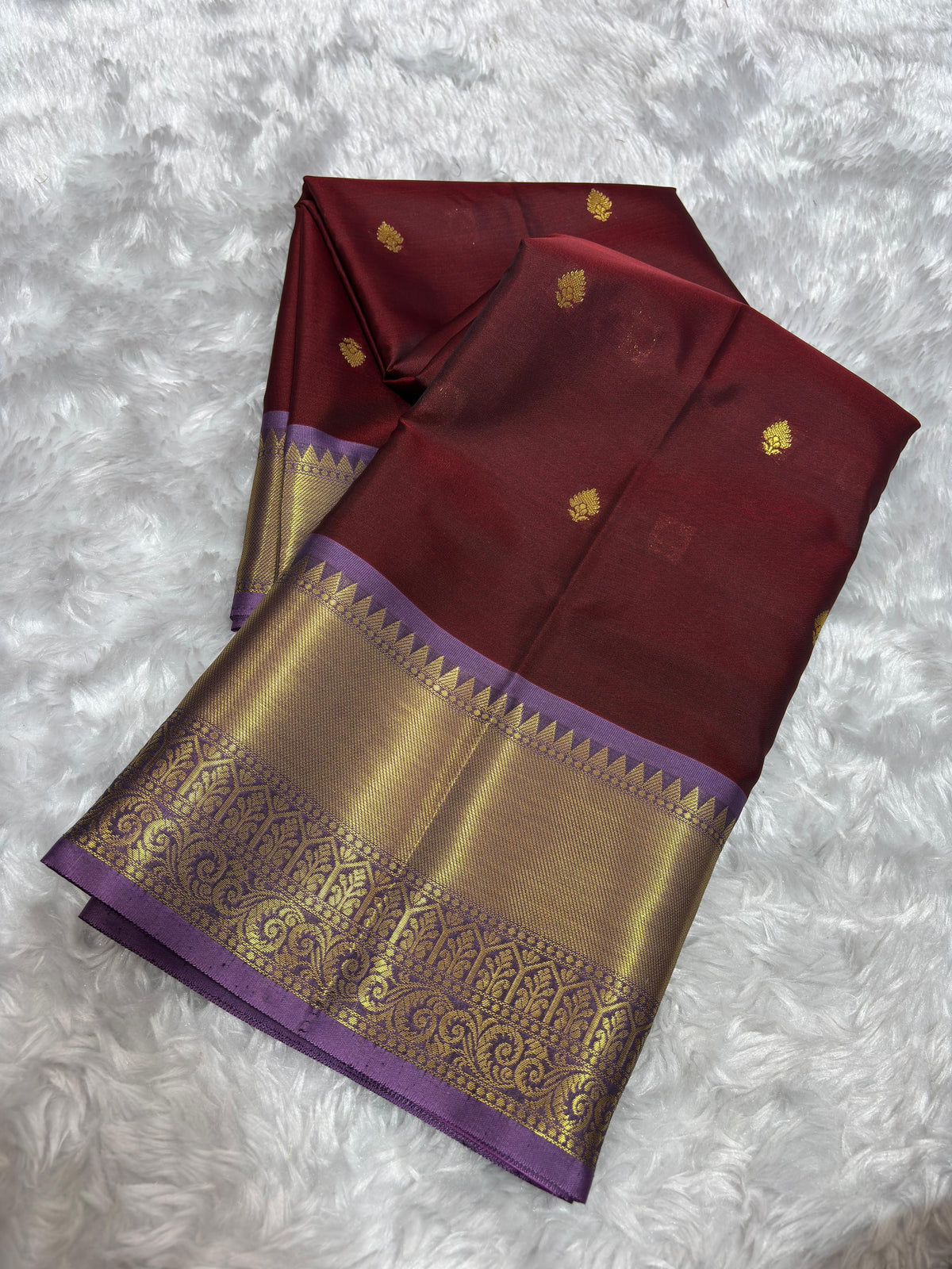Coffee Brown with Pink Premium Banarasi Katan Silk Saree alternate view