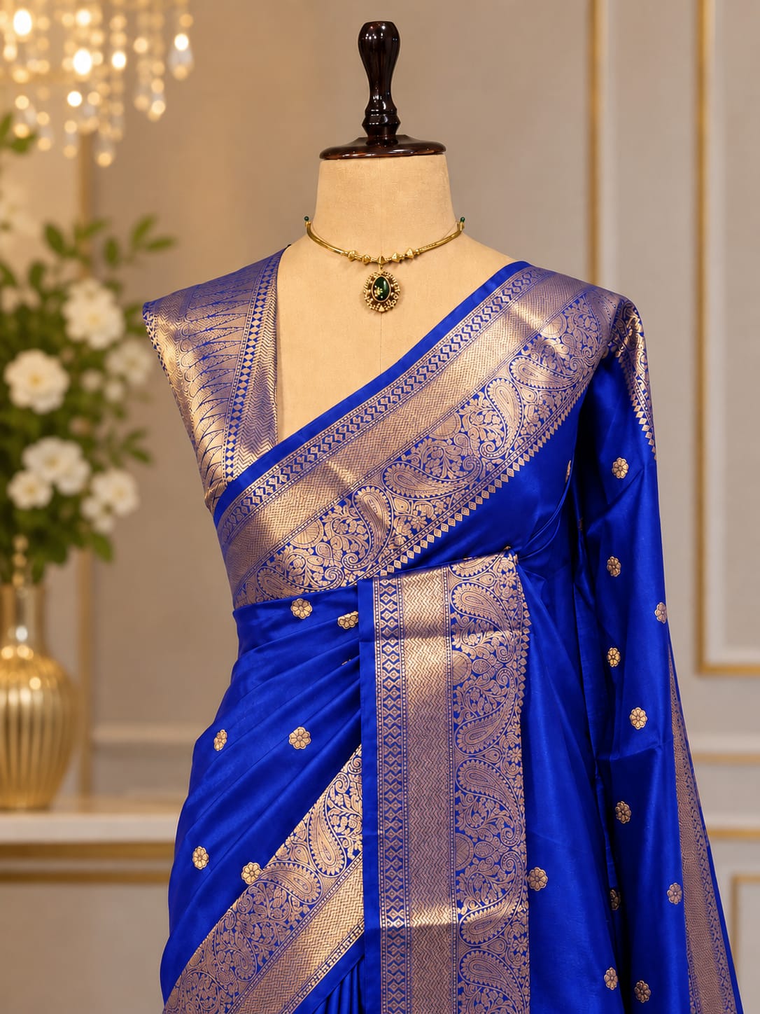 Premium Banarasi Katan Soft Silk Saree - Aqua
