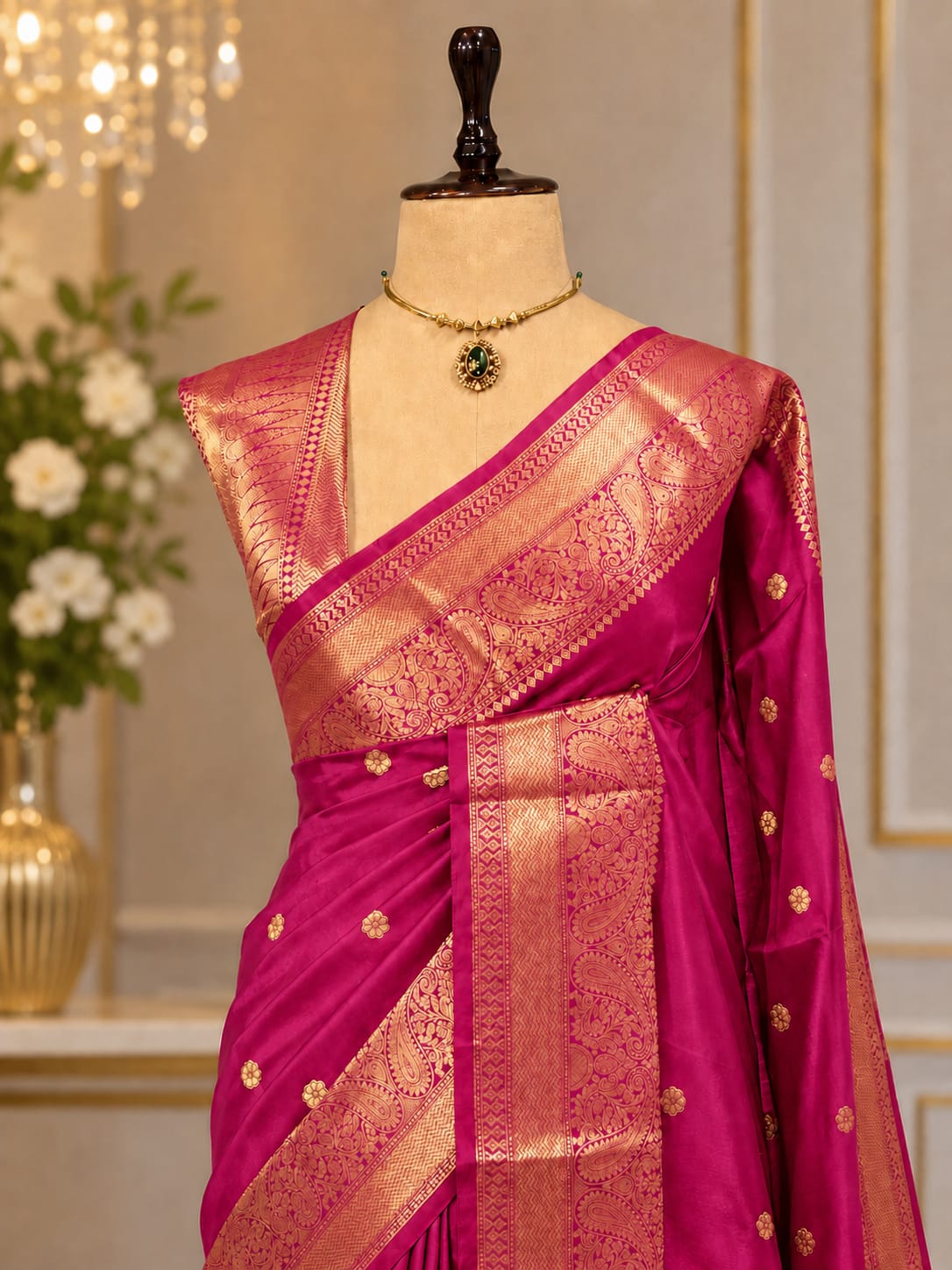 Premium Banarasi Katan Soft Silk Saree - Copper
