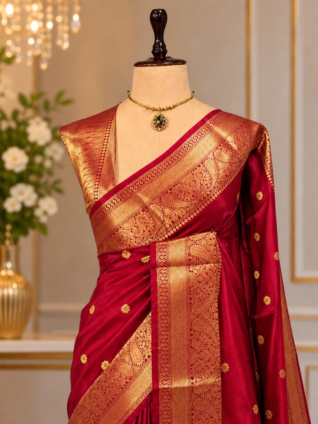 Premium Banarasi Katan Soft Silk Saree - Lime Green