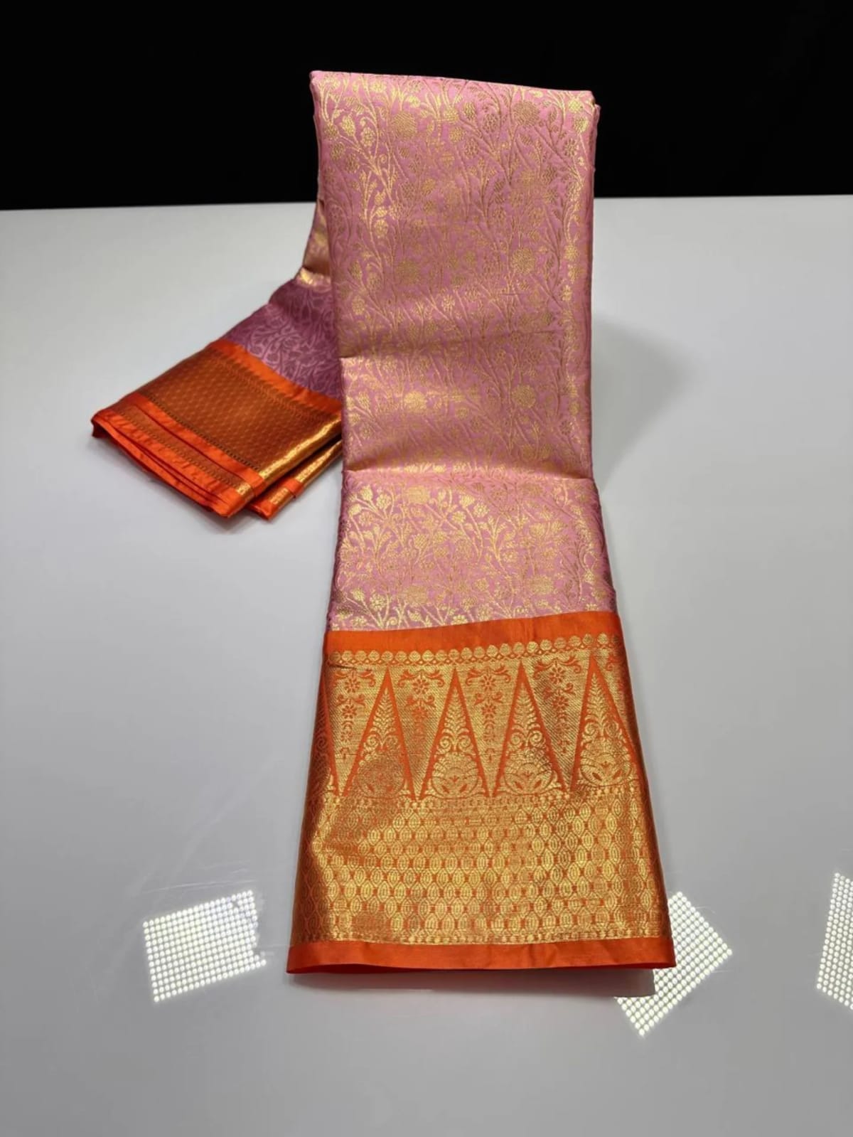 Banarasi Tissue Silk Saree - Mauve Orange