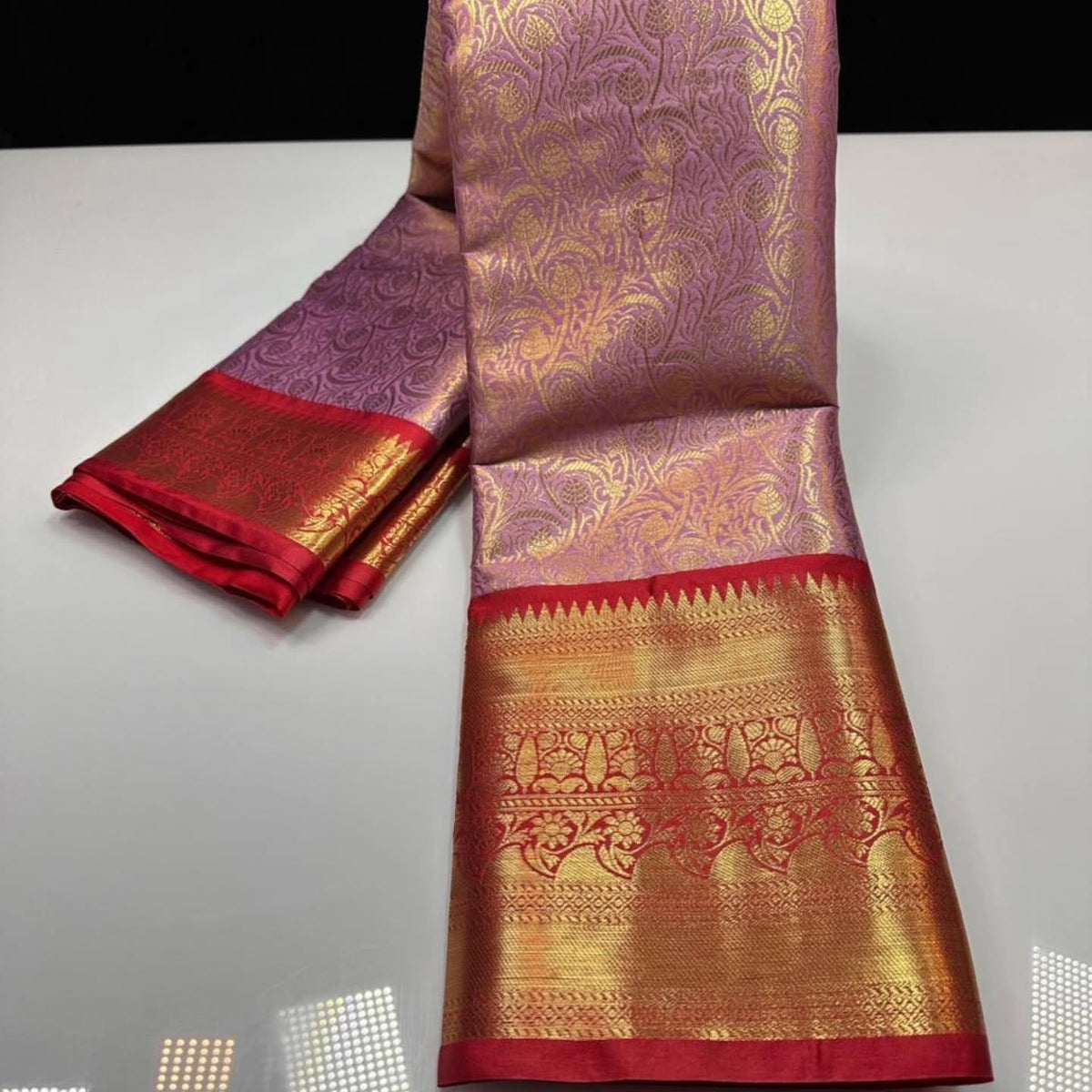 Banarasi Tissue Silk Saree - Rose Pink