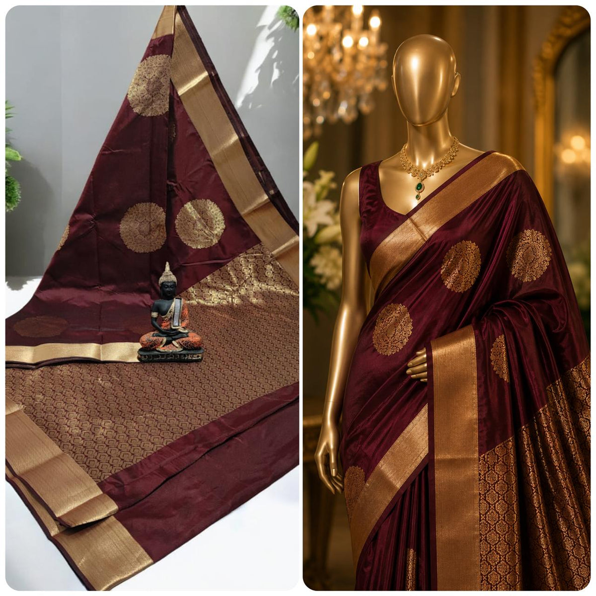Navy Kanchi Rich Soft Silk Saree model view