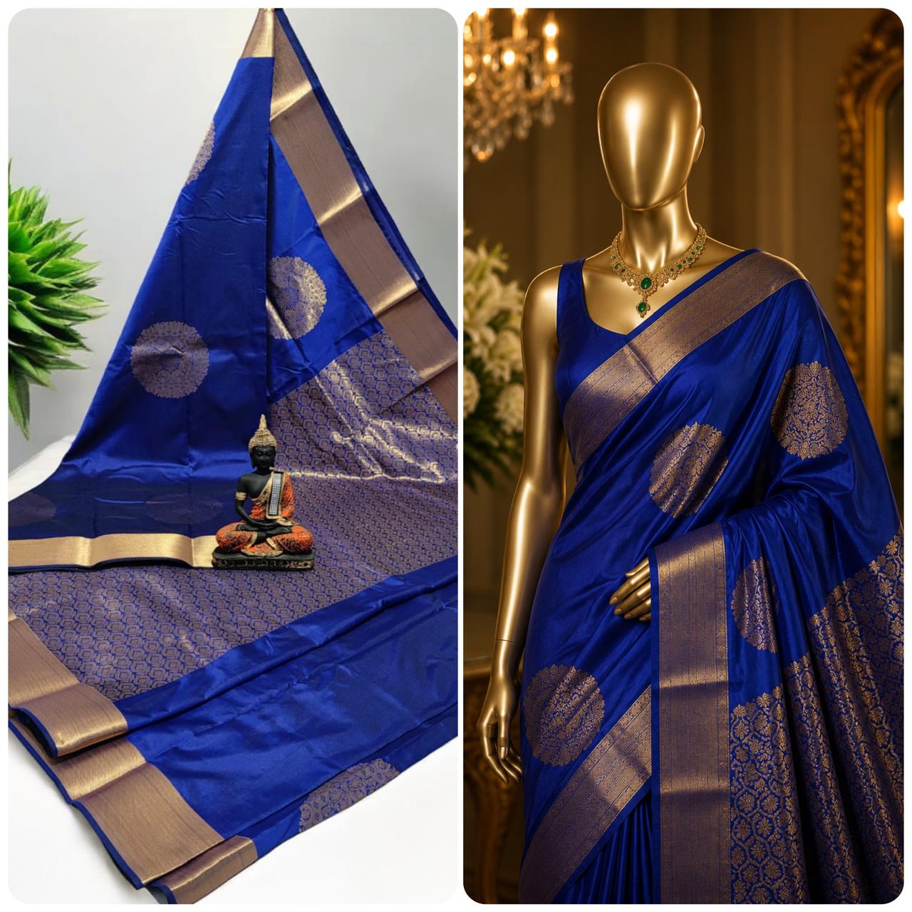 Plum Kanchi Rich Soft Silk Saree model view