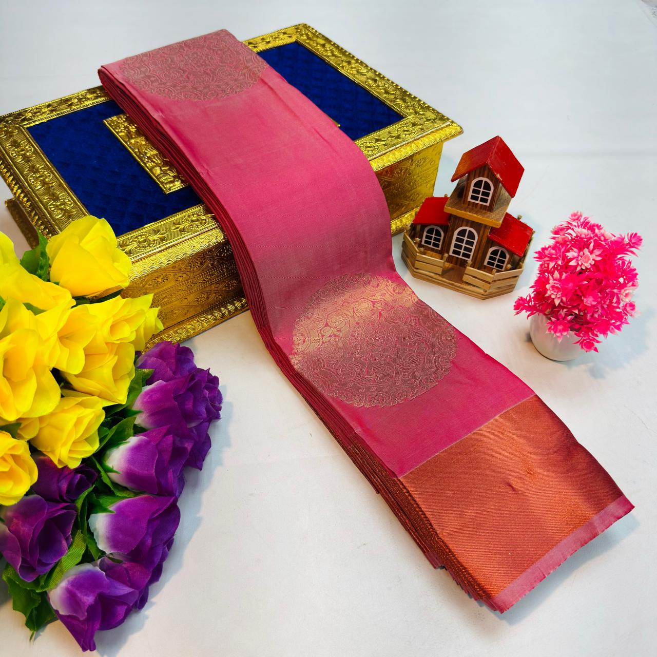 Rani Pink Kanchi Rich Soft Silk Saree