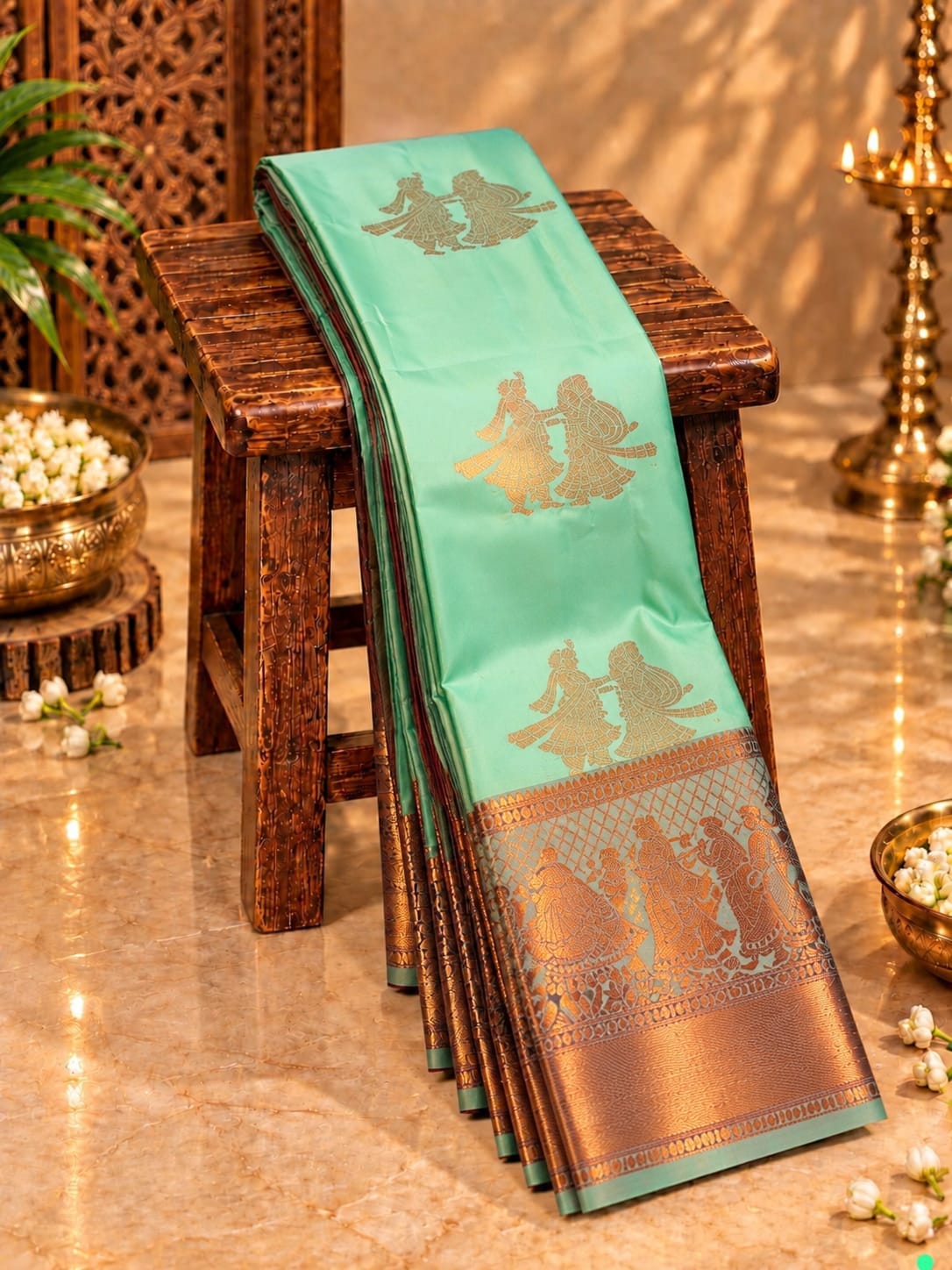 Pallakku Design Premium Kanchi Soft Silk Sarees
