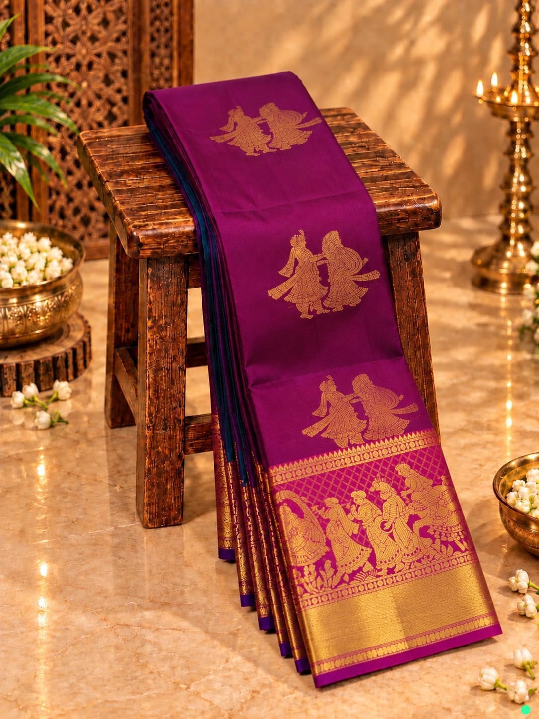 Pallakku Design Premium Kanchi Soft Silk Sarees
