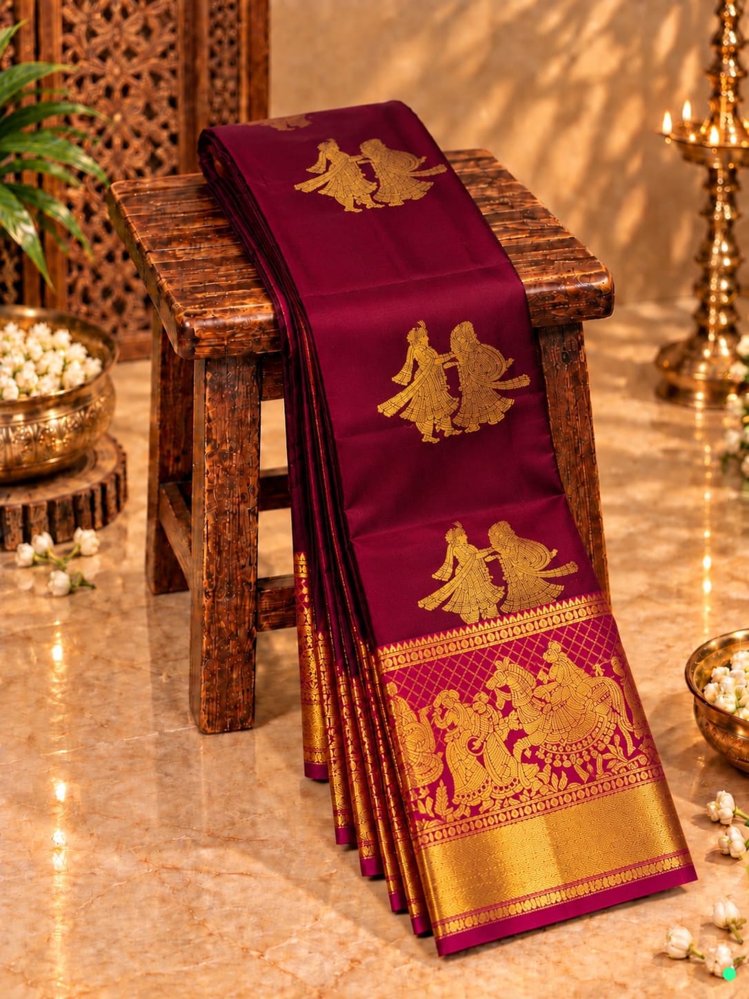 Pallakku Design Premium Kanchi Soft Silk Sarees