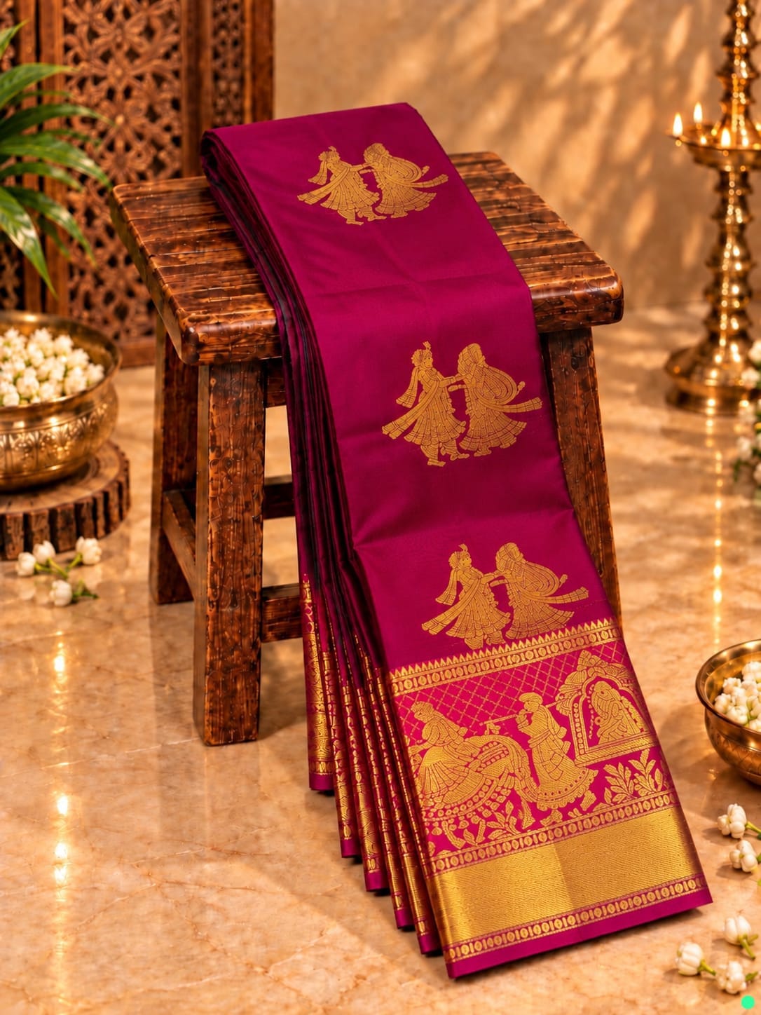 Pallakku Design Premium Kanchi Soft Silk Sarees