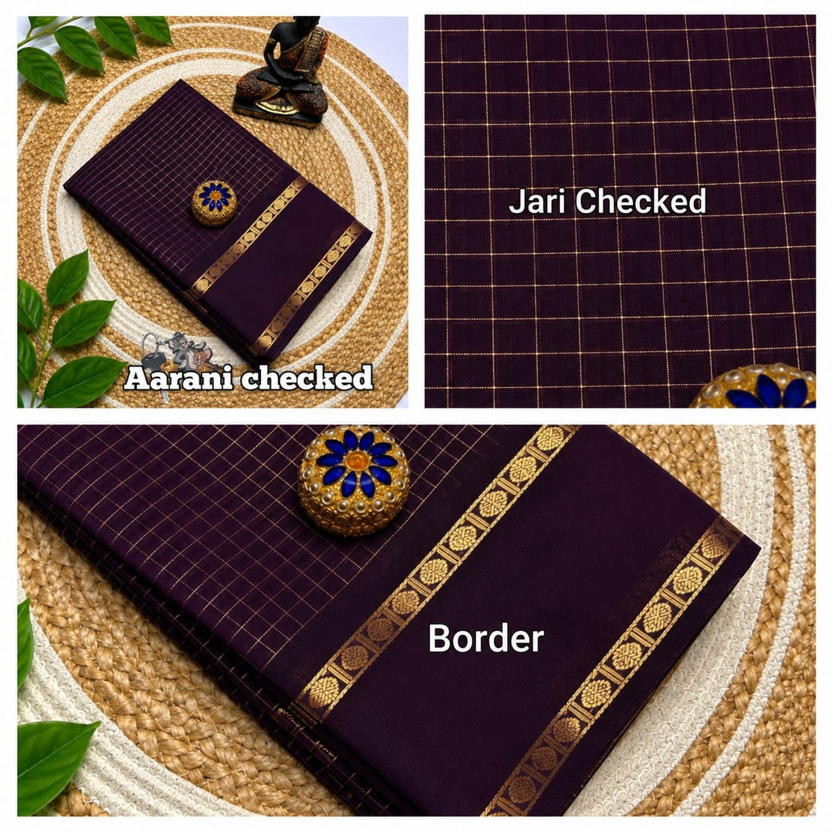 Arani Checked Silk Cotton Sarees
