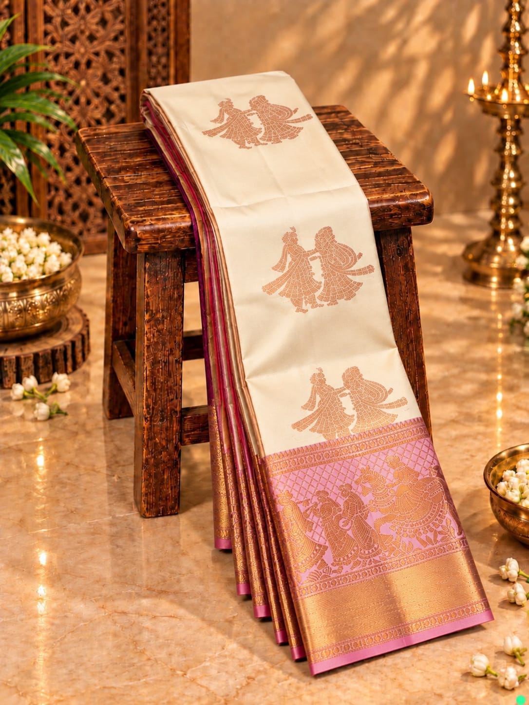 Pallakku Design Premium Kanchi Soft Silk Sarees