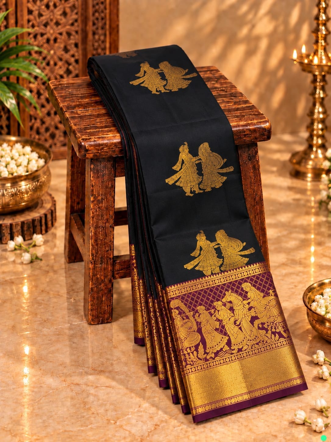Pallakku Design Premium Kanchi Soft Silk Sarees