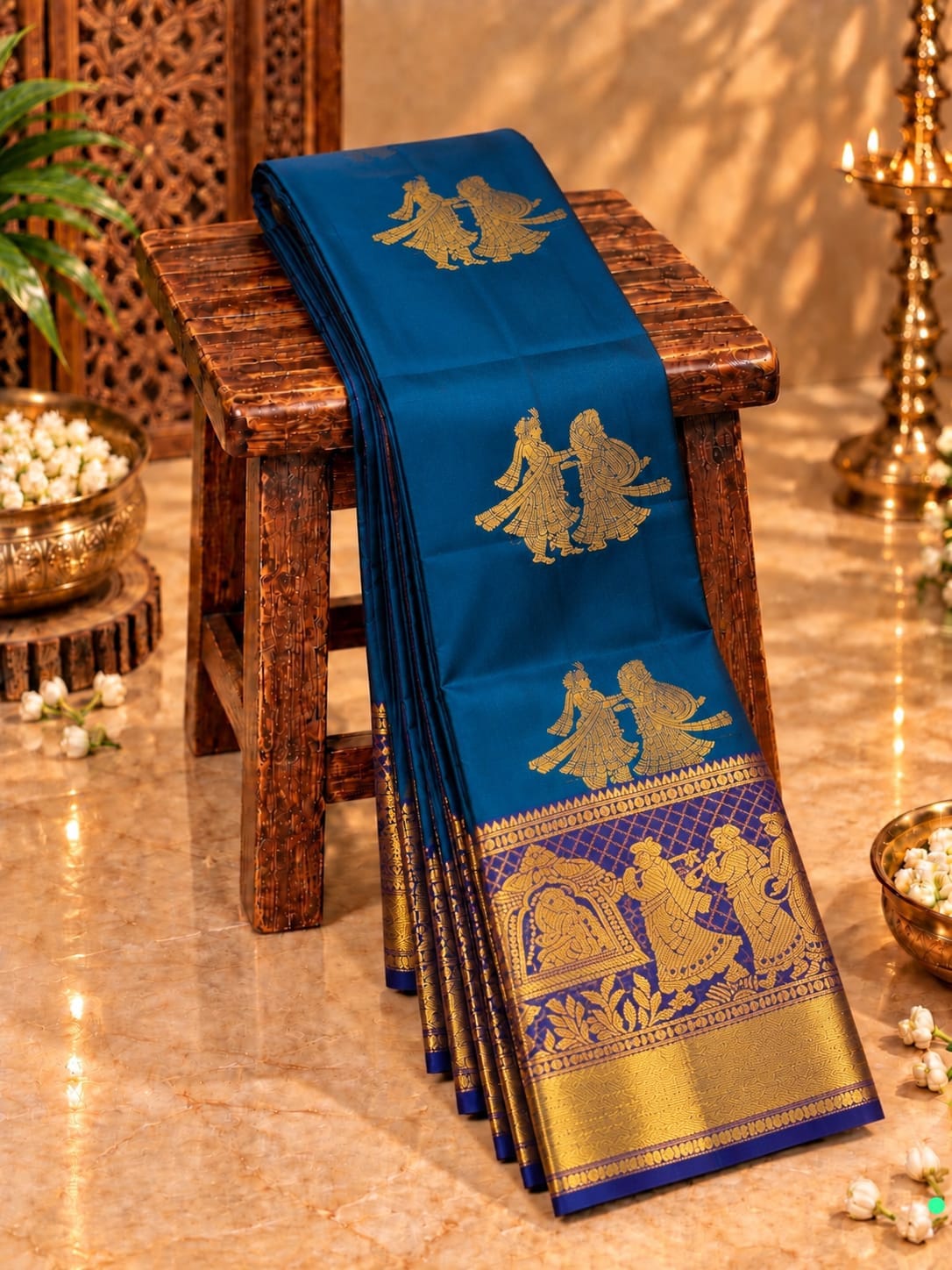 Pallakku Design Premium Kanchi Soft Silk Sarees