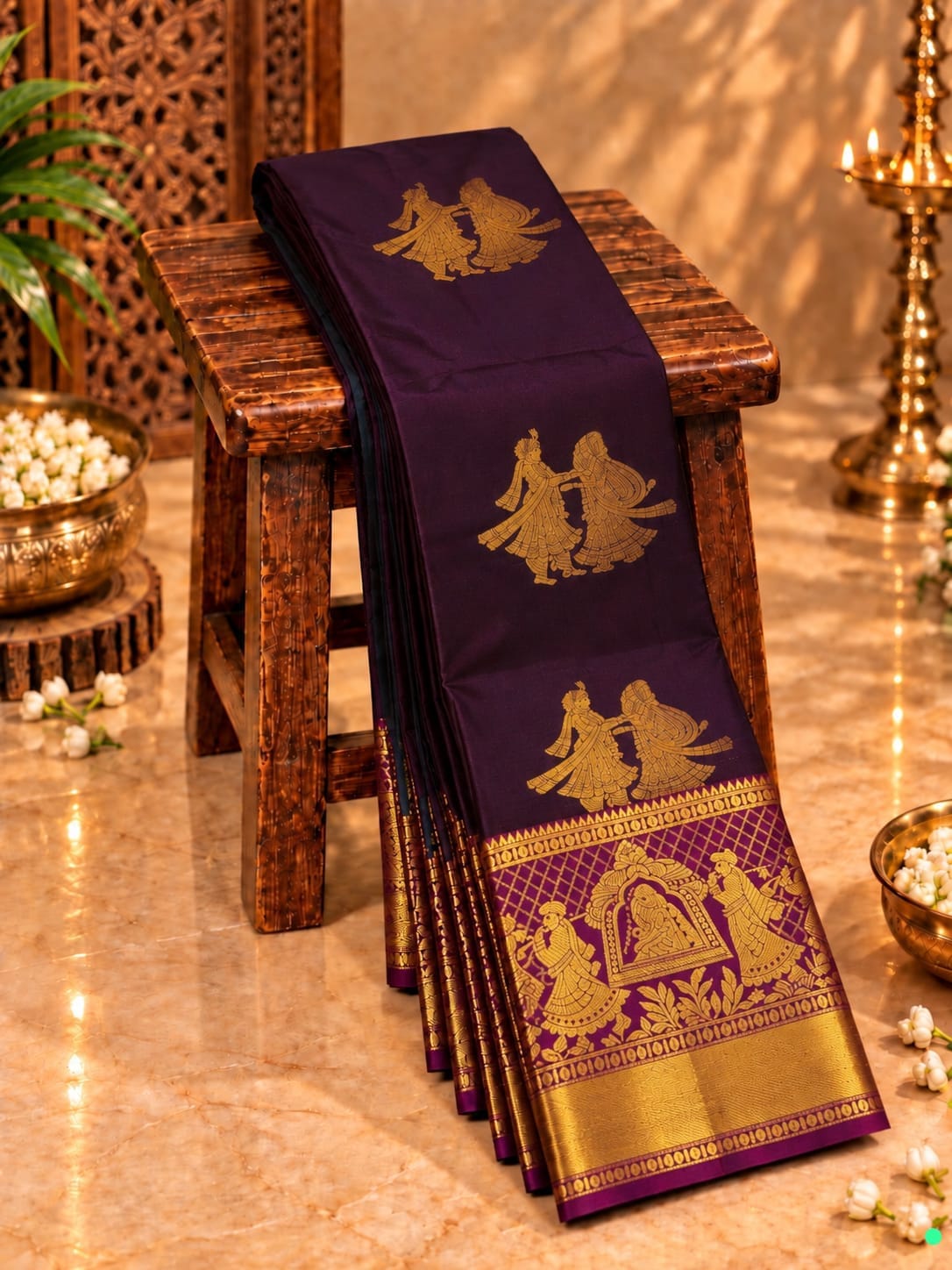 Pallakku Design Premium Kanchi Soft Silk Sarees