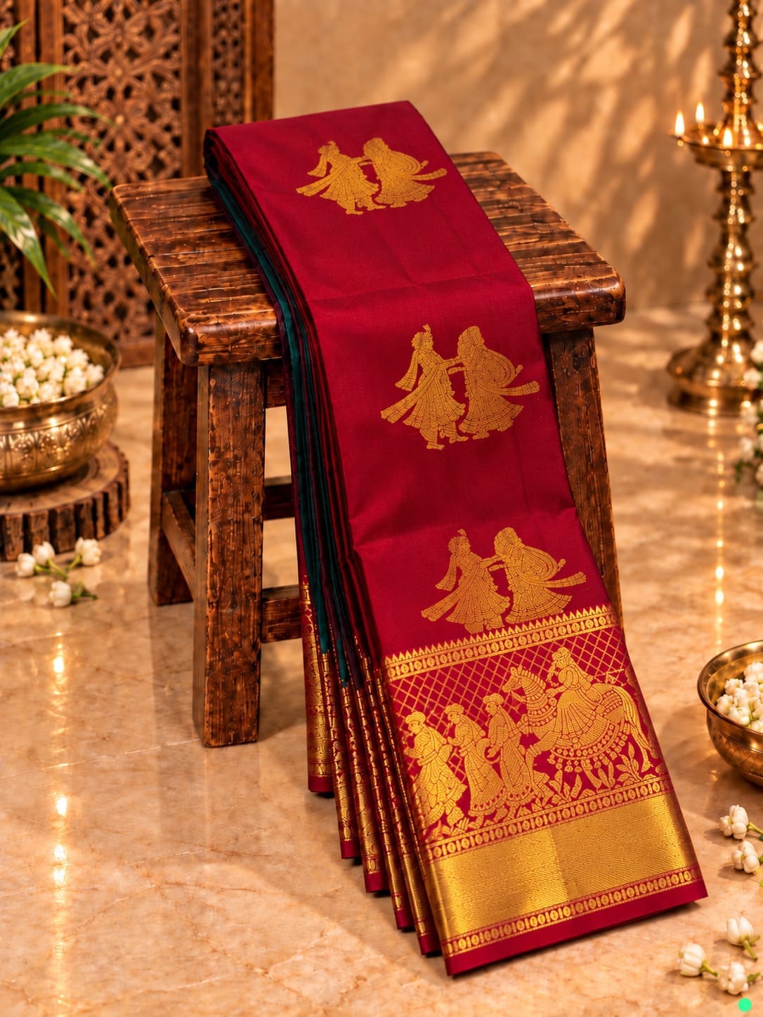 Pallakku Design Premium Kanchi Soft Silk Sarees