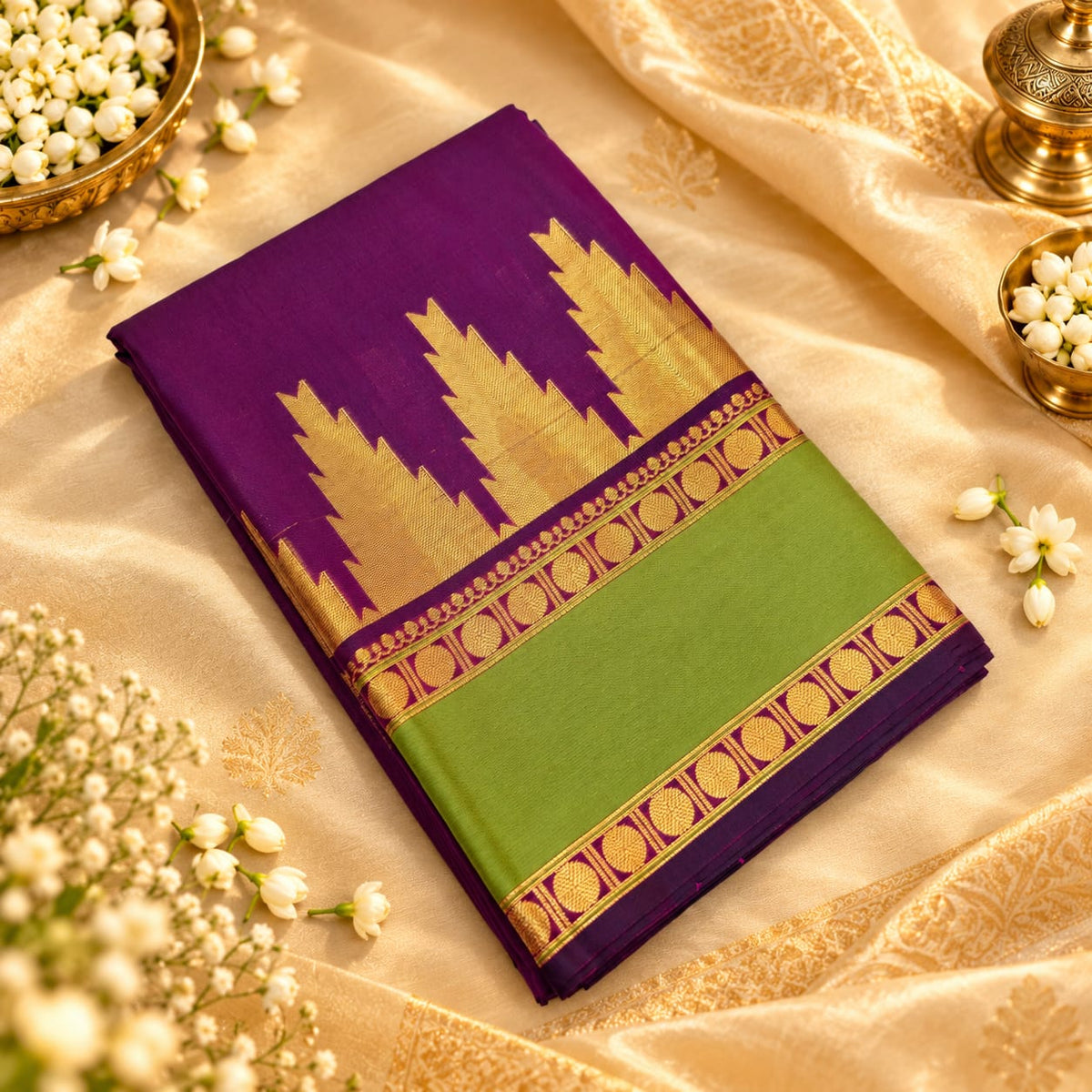 Temple Border Soft Silk Sarees