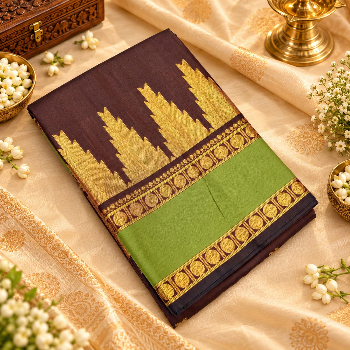 Temple Border Soft Silk Sarees