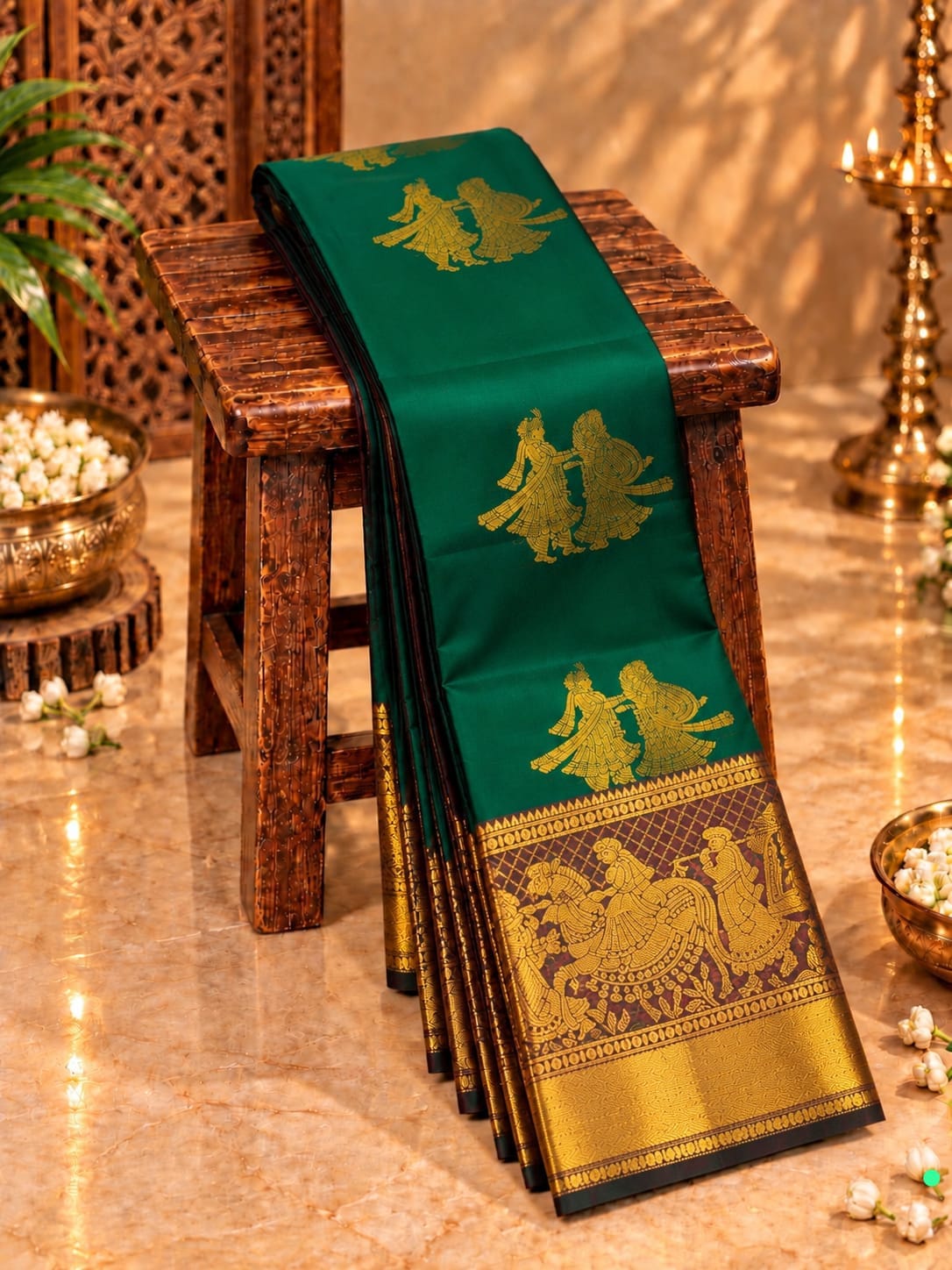 Pallakku Design Premium Kanchi Soft Silk Sarees