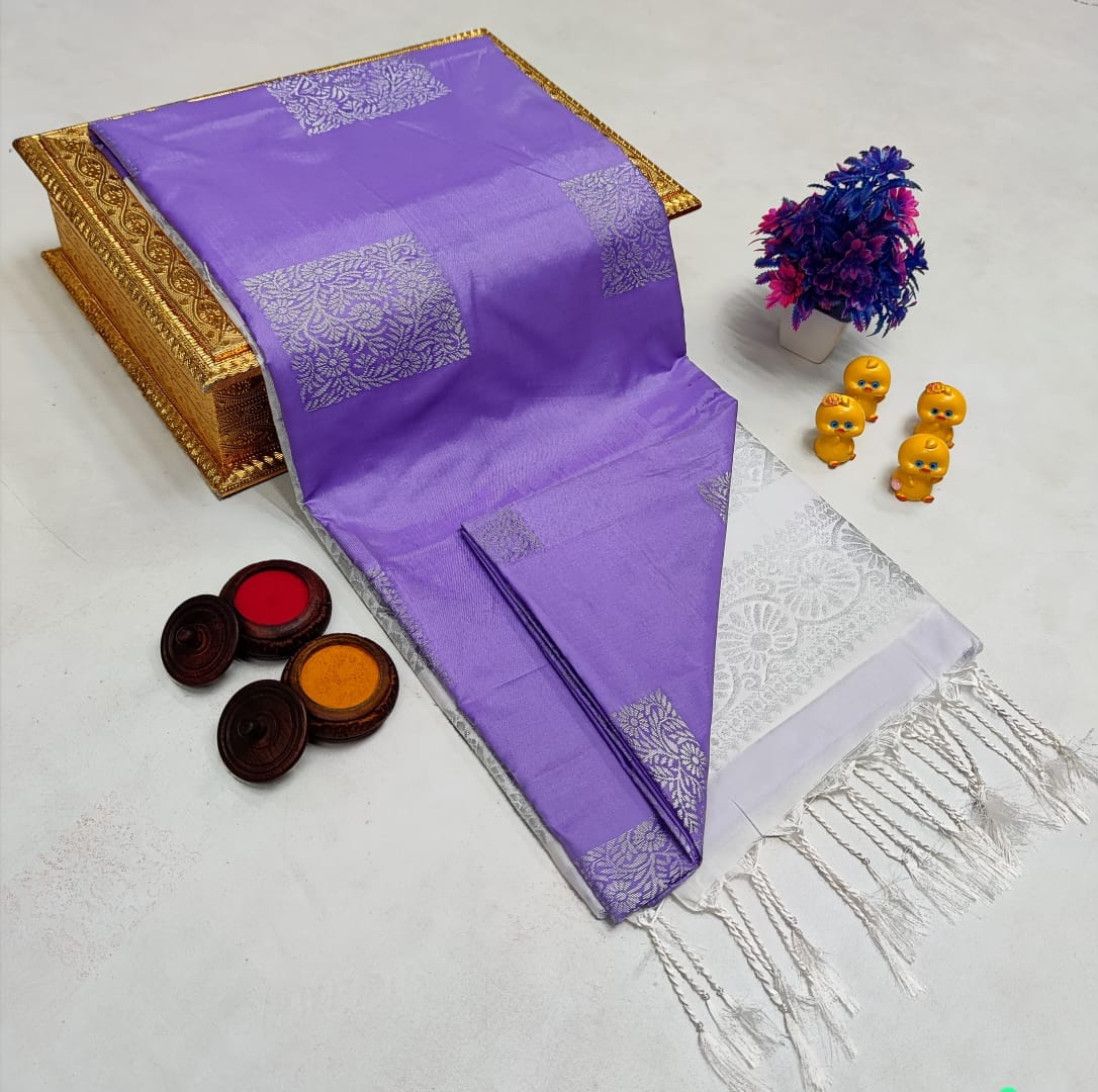 Silken Canvas Borderless Soft Silk Saree - product image 1
