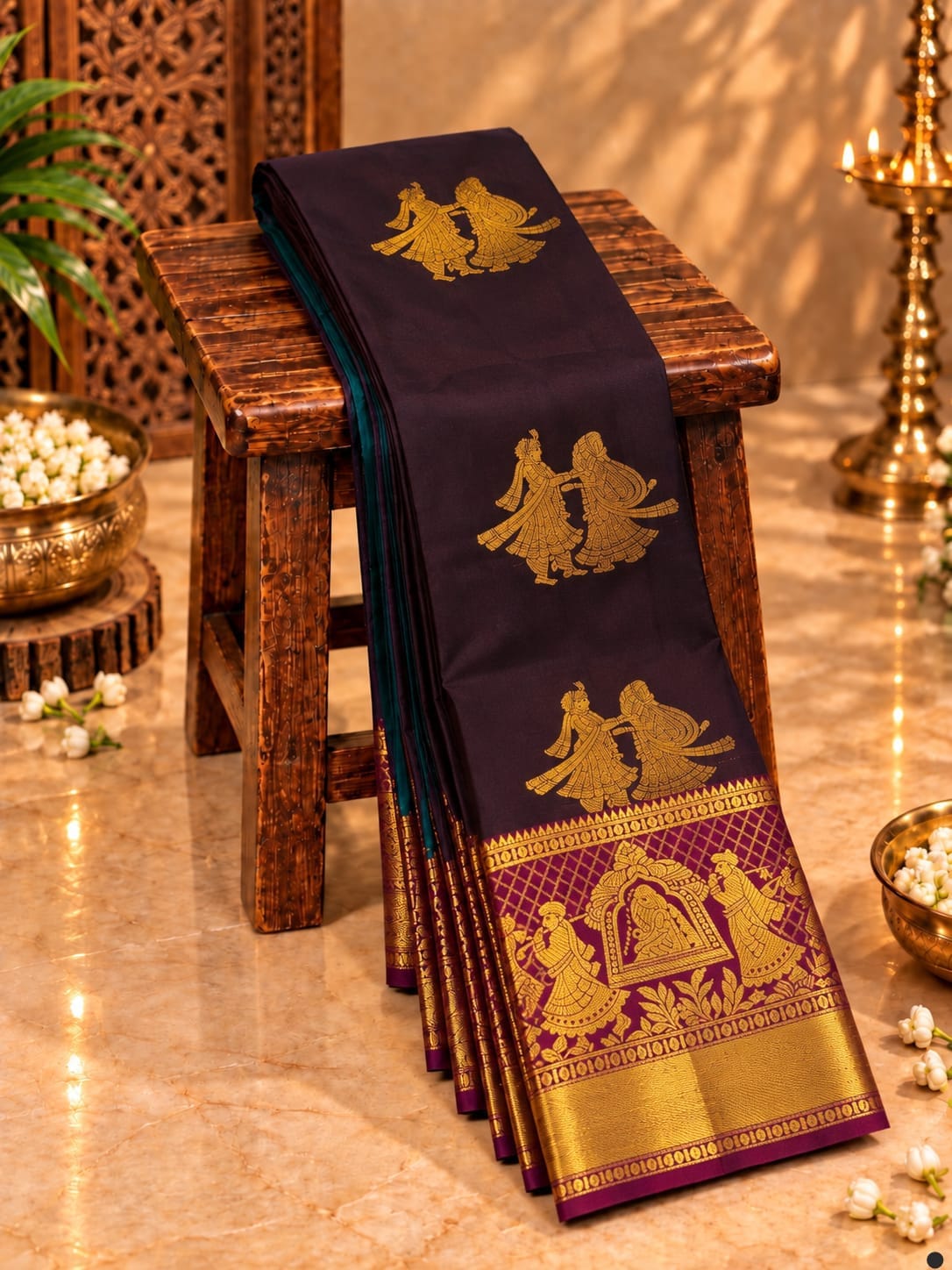 Pallakku Design Premium Kanchi Soft Silk Sarees