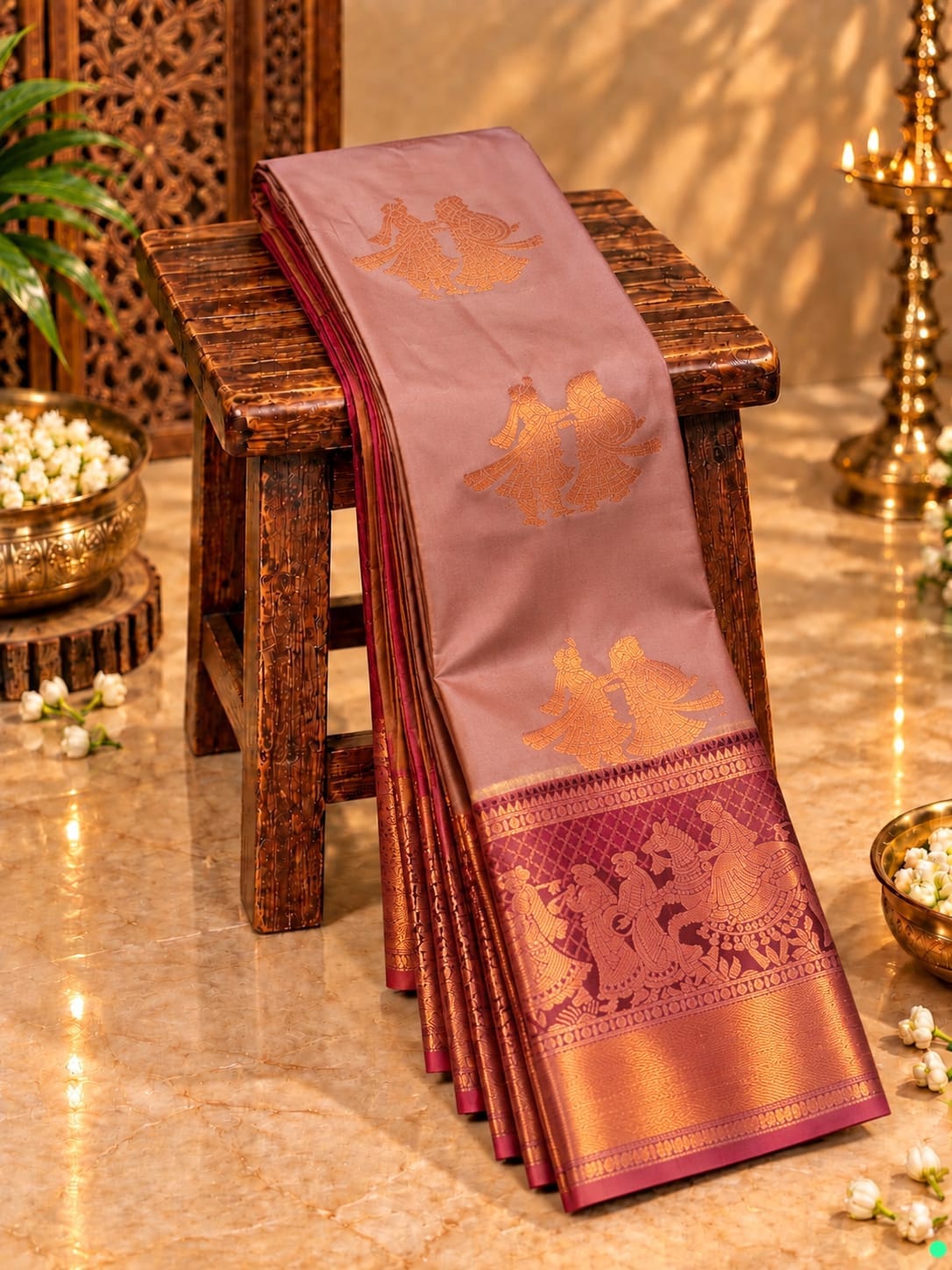 Pallakku Design Premium Kanchi Soft Silk Sarees