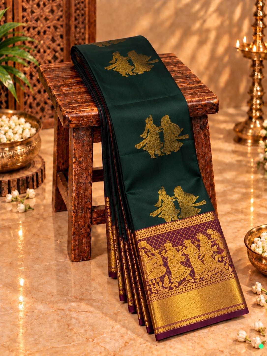 Pallakku Design Premium Kanchi Soft Silk Sarees